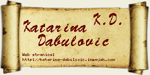 Katarina Dabulović vizit kartica